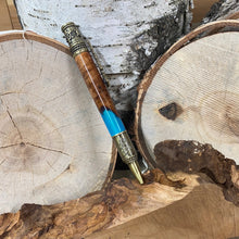 Load image into Gallery viewer, Handmade Pen - Cherry Burl with Nautical Acrylic - Twist