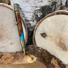 Load image into Gallery viewer, Handmade Pen - Cherry Burl with Nautical Acrylic - Twist