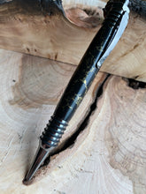 Load image into Gallery viewer, Handmade Pen - Black and Gold Marble Click Rollerball Pen
