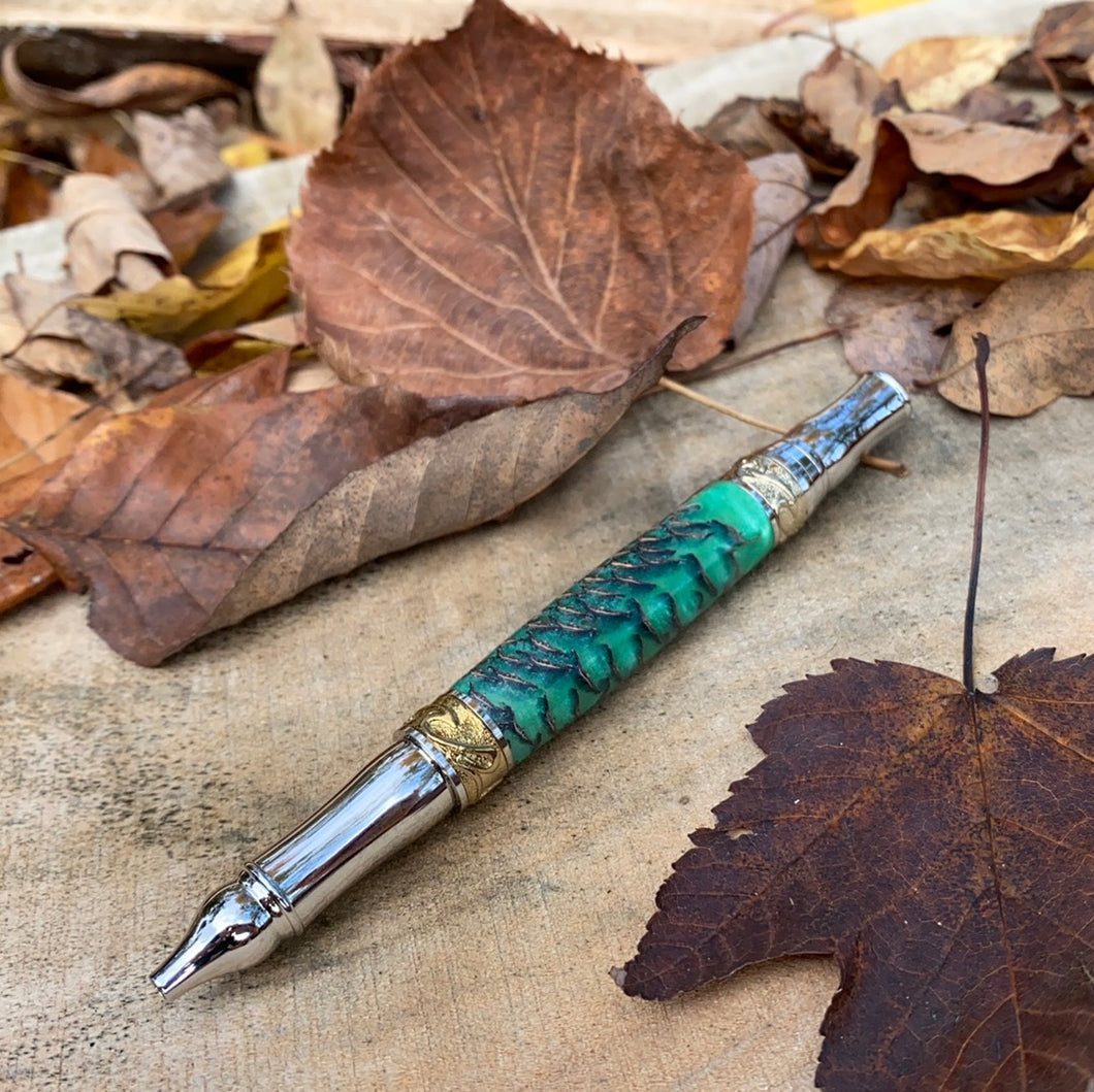 Ocean wave twist pen - handmade