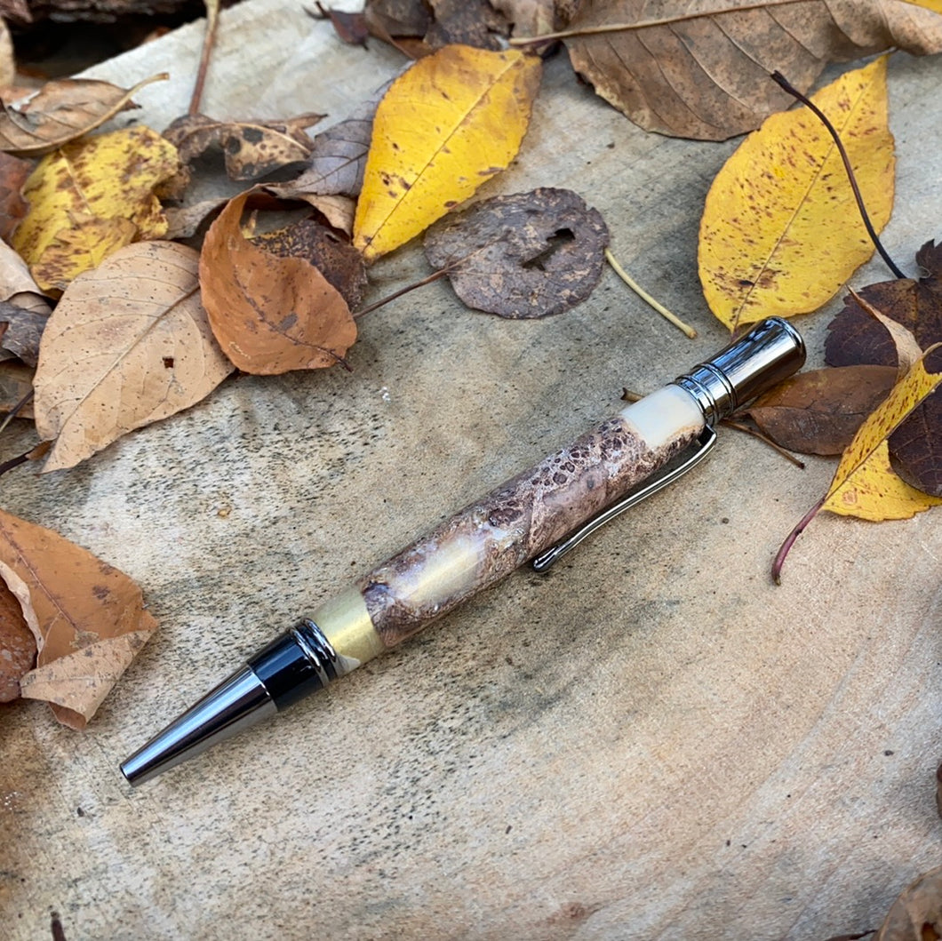 Twist Pen with clip - handmade